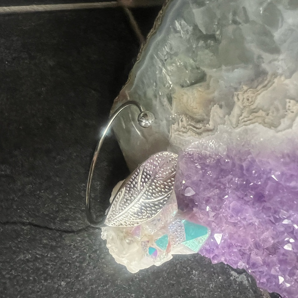 Silver Leaf adjustable bangle - Picture 12 of 16